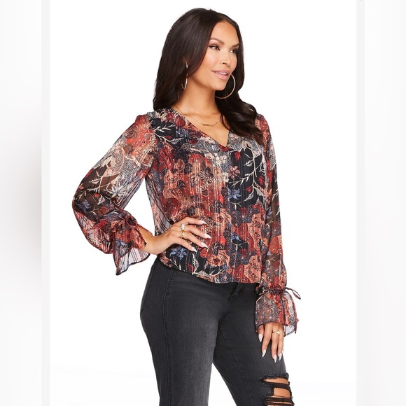 NEW JESSICA SIMPSON - Aurora Top in Autumn Memories - Picture 2 of 6